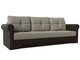 Прямой диван-кровать Европа серо-коричневого цвета (ткань/экокожа)