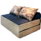 Бескаркасный диван-кровать Puzzle Bag Тропики Лайт XL бежево-синего цвета