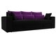 Прямой диван-кровать Мэдисон черно-фиолетового цвета
