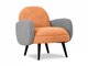 Кресло Bordo оранжевого цвета с черными ножками 