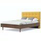 Кровать Альмена 140x200 коричнево-желтого цвета