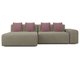Угловой диван-кровать левый Portu серо-бежевого цвета