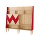 Стенка для гостиной Woo Wall с геометрическим узором красного цвета