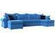 Угловой диван-кровать Элис темно-голубого цвета