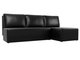 Угловой диван-кровать Поло черного цвета (экокожа)