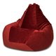 Кресло-мешок Груша в обивке из микровельвета бордового цвета 