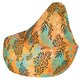 Кресло-мешок Груша XL Леопард оранжевого цвета