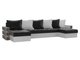 Угловой диван-кровать Венеция бело-черного цвета (экокожа)