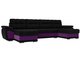 Угловой диван-кровать Нэстор черно-фиолетового цвета