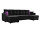 Угловой диван-кровать Валенсия черного цвета 