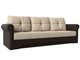 Прямой диван-кровать Европа бежево-коричневого цвета (экокожа)