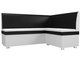 Угловой диван Уют черно-белого цвета (экокожа)