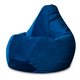 Кресло-мешок Груша L в обивке из микровельвета синего цвета