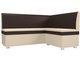 Угловой диван Уют бежево-коричневого цвета (экокожа)