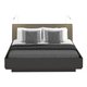 Кровать Элеонора 180х200 с изголовьем серого цвета и двумя светильниками