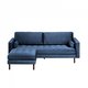 Прямой диван Bogart Blue velvet с пуфом