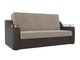 Прямой диван-кровать Сенатор коричнево-бежевого цвета (ткань\экокожа)
