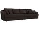 Прямой диван-кровать Милтон коричневого цвета (экокожа)