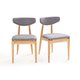 Комплект из двух винтажных стульев из ясеня Nochy светло-серого цвета