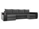 Угловой диван-кровать Майами серо-черного цвета (ткань/экокожа)