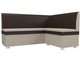 Угловой диван Уют бежево-коричневого цвета (экокожа/ткань)