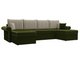 Угловой диван-кровать Милфорд бежево-зеленого цвета
