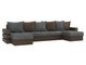 Угловой диван-кровать Венеция коричнево-серого цвета