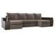 Угловой диван-кровать Майами коричневого цвета (ткань/экокожа)