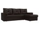 Угловой диван-кровать Верона коричневого цвета (экокожа)