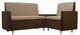 Кухонный угловой диван Модерн коричнево-бежевого цвета 