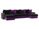 Угловой диван-кровать Венеция фиолетово-черного цвета