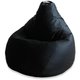 Кресло-мешок Груша L в ткани фьюжн черного цвета