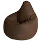 Кресло-мешок Груша 2XL в обивке из экокожи коричневого цвета
