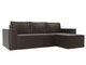 Угловой диван-кровать Куба темно-коричневого цвета (экокожа)