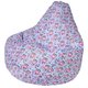 Кресло-мешок Груша 3XL Совы в обивке оксфорд розово-голубого цвета 