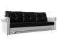 Прямой диван-кровать Европа черно-белого цвета (экокожа)