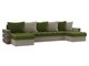 Угловой диван-кровать Венеция бежево-зеленого цвета