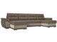 Угловой диван-кровать Нэстор коричнево-бежевого цвета