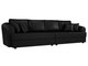 Прямой диван-кровать Милтон черного цвета (экокожа)
