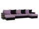 Угловой диван-кровать Венеция черно-сиреневого цвета