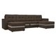 Угловой диван-кровать Атланта коричнево-бежевого цвета