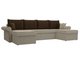 Угловой диван-кровать Милфорд коричнево-бежевого цвета