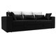 Прямой диван-кровать Мэдисон черно-белого цвета (экокожа)