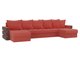 Угловой диван-кровать Венеция кораллового цвета