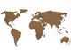 Деревянная карта мира Premium коричневого цвета