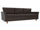 Прямой диван-кровать София темно-коричневого цвета (экокожа)