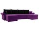 Угловой диван-кровать Милфорд черно-фиолетового цвета