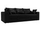 Прямой диван-кровать Мэдисон черного цвета (экокожа)