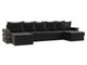 Угловой диван-кровать Венеция черного цвета (экокожа)
