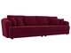Прямой диван-кровать Милтон бордового цвета